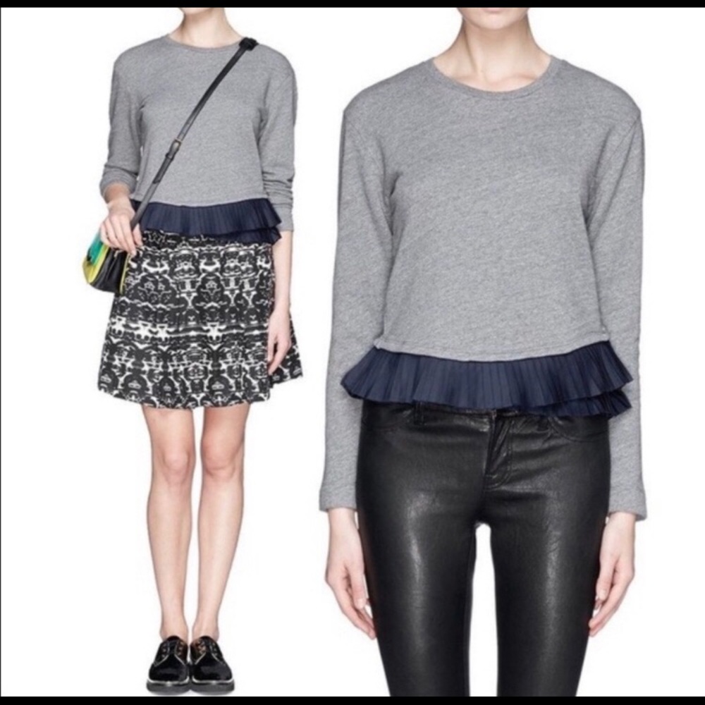 J Crew sweatshirt with ruffle hem